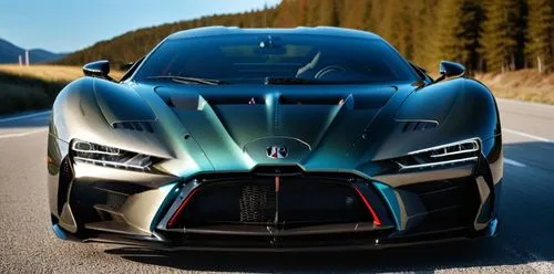 an image of the front of a blue sports car,bugatti chiron,bugatti,aston martin vulcan,sv,balboni,gumpert,Photography,General,Realistic