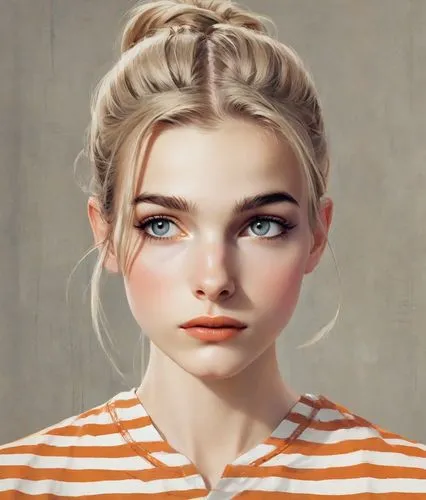 girl portrait,portrait of a girl,portrait background,clementine,digital painting,mystical portrait of a girl,young woman,girl drawing,world digital painting,cinnamon girl,blond girl,blonde woman,blonde girl,angelica,women's eyes,fantasy portrait,artist portrait,the girl's face,digital art,orange,Digital Art,Poster