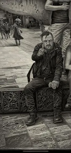 man on a bench,dwarf sundheim,mengsk,xiahe,zhuan,skotnikov,elderly man,dunhuang,old man,jianfei,oldfather,wuhuan,reinprecht,tuojiang,xiangfei,zhihuan,zhoukoudian,tatung,jeddo,weiwei,Art sketch,Art ske