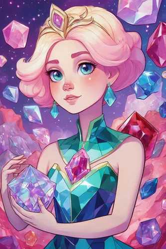 rosa 'the fairy,fairy galaxy,rosa ' the fairy,star drawing,cinderella,pink diamond,elsa,camellia,diamond-heart,aurora,diamond background,rose quartz,princess sofia,rosa ' amber cover,disney rose,star dahlia,fairy queen,fae,magnolia star,fairy tale character,Illustration,Abstract Fantasy,Abstract Fantasy 04