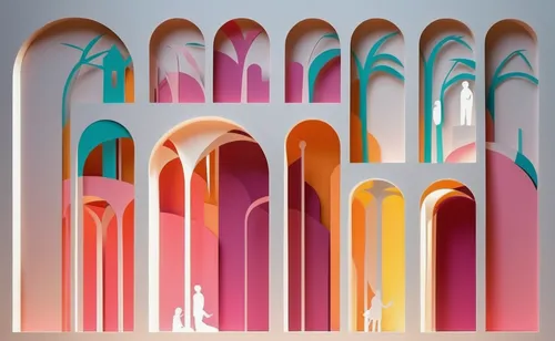 popsicle sticks,colored straws,ornamental dividers,colorful facade,colorful glass,gradient mesh,arches,popsicles,opaque panes,colourful pencils,airbnb logo,drinking straws,panoramical,handles,room div