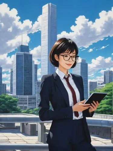 shinra,ritsuko,skyscraping,hosoda,salaryman,newscaster,meijin,blur office background,hirotaka,akira,harima,akiba,sayoko,citycell,urabe,kiyoko,yumei,katsuyuki,nayoko,niijima,Illustration,Japanese style,Japanese Style 14