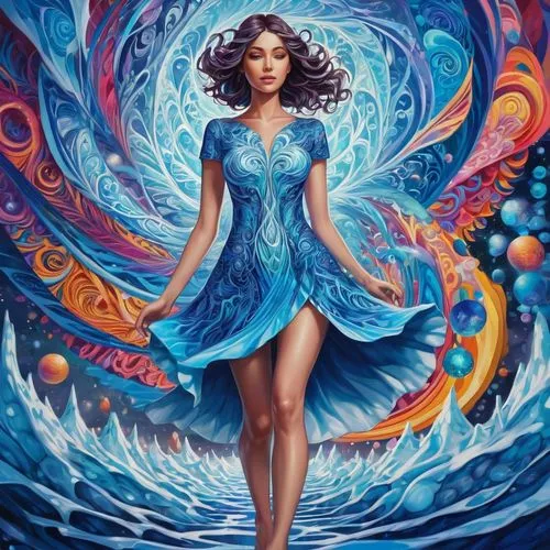 aquarius,celestina,sirena,the zodiac sign pisces,amphitrite,oshun,Illustration,Realistic Fantasy,Realistic Fantasy 39