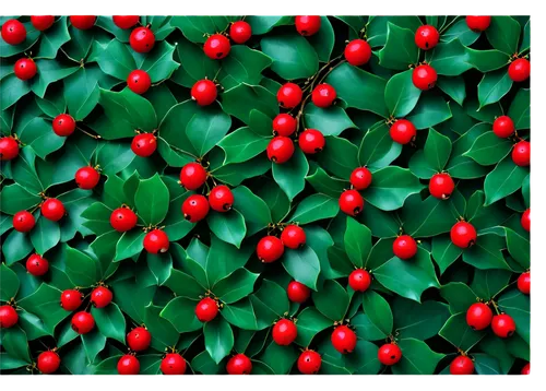 Holly pattern, festive decoration, green leaves, red berries, detailed texture, glossy finish, Christmas theme, ornate design, intricate lines, shiny surface, warm lighting, macro shot, shallow depth 