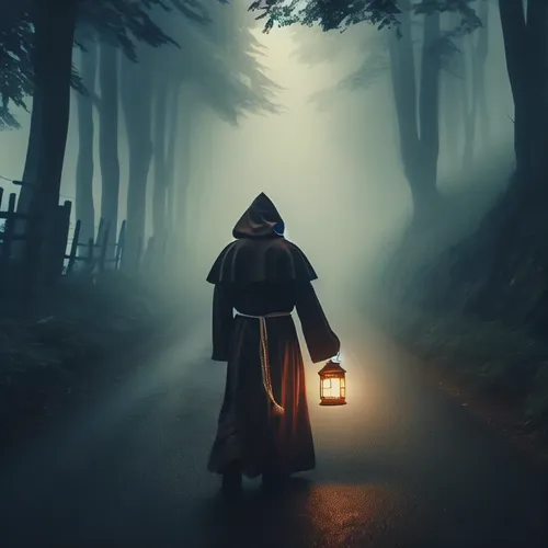 hooded man,monk,the wanderer,pilgrim,monks,lamplighter,pilgrimage,grimm reaper,cloak,the abbot of olib,the wizard,dodge warlock,the nun,wanderer,archimandrite,wizard,the mystical path,the witch,hallow