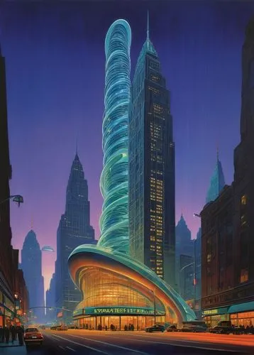 futuristic architecture,arcology,futuristic landscape,futuristic art museum,futurist,sedensky,cybercity,kimmelman,schuitema,mcquarrie,supertall,schuiten,the energy tower,electric tower,ordos,cybertown,futurists,metropolis,guangzhou,futuristic,Illustration,Retro,Retro 15