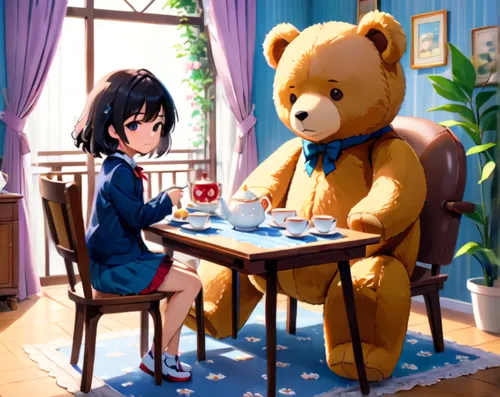 tutor,3d teddy,tutoring,cute bear,dinner for two,teddy bear waiting,bear,bears,bear teddy,girl studying,teddy-bear,teatime,business meeting,romantic meeting,the bears,afternoon tea,studio ghibli,bear 