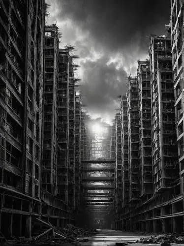 post-apocalyptic landscape,hashima,destroyed city,dystopian,scampia,turilli,Photography,General,Fantasy