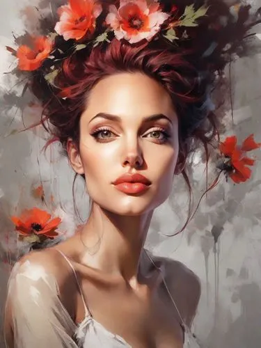 flower painting,girl in flowers,romantic portrait,boho art,world digital painting,flower girl,beautiful girl with flowers,girl in a wreath,art painting,digital painting,flower art,fantasy portrait,flower crown,fashion illustration,flower of passion,flora,blooming wreath,flower fairy,fantasy art,falling flowers