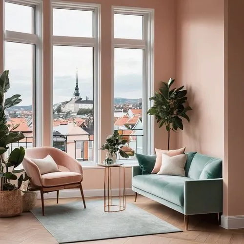 danish furniture,scandinavian style,tikkurila,danish room,ekornes,apartment lounge,vitra,sitting room,livingroom,living room,pink chair,scandinavica,soft furniture,home interior,interior decor,bay window,modern decor,danish house,shared apartment,sunroom,Illustration,American Style,American Style 04