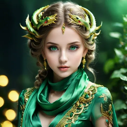 faery,elven,faerie,princess anna,celtic queen,fairy queen,dryad,laurel wreath,fantasy portrait,green wreath,emerald,the enchantress,fantasy art,elf,green dragon,mystical portrait of a girl,elven flower,fantasy girl,fairy tale character,celtic woman,Photography,Documentary Photography,Documentary Photography 30