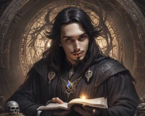 gothic portrait,fantasy portrait,archimandrite,hieromonk,candlemaker,fantasy art,apothecary,divination,pentacle,vanitas,romantic portrait,vax figure,scholar,occult,fantasy picture,fortune telling,gothic,pentagram,watchmaker,magic grimoire