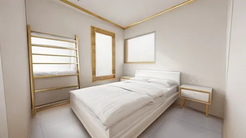 canopy bed,gold stucco frame,room divider,bedroom,gold wall,guest room,3d rendering,bedroom window,sleeping room,bed frame,modern room,guestroom,daylighting,white room,render,search interior solutions