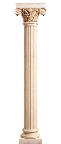 Ancient Greek pillar, marble material, intricate carvings, ornate details, tall and slender shape, fluted column, Ionic capital, smooth texture, warm beige color, soft natural light, 3/4 composition, 