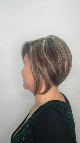 half profile,fiordiligi,profile,back of head,restyle,undercut,pelo,shorthair,portrait background,profiles,updo,short blond hair,shoulder length,chignon,trichotillomania,barbier,penteado,smooth hair,hairpieces,hairdo