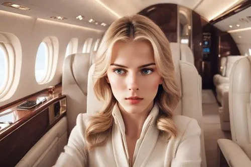 netjets,stewardess,private plane,corporate jet,aeroflot,jetset,taylorcraft,etihad,jetsetter,gulfstreams,learjets,airplane passenger,businesswoman,business woman,emirates,onboard,tereshchuk,blonde woman,business girl,bbj,Photography,Commercial