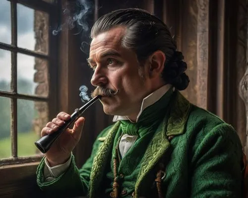 pipe smoking,green smoke,absinthe,sherlock holmes,dutchman's pipe,benedict herb,crème de menthe,smoking pipe,holmes,hans christian andersen,green jacket,robert harbeck,tobacco pipe,green beer,the doctor,thomas heather wick,green,aristocrat,count of faber castell,napoleon iii style,Photography,General,Fantasy