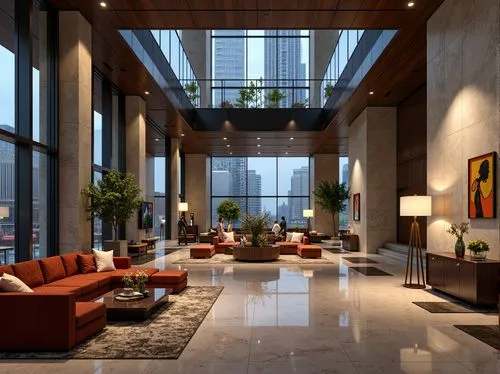 hotel lobby,lobby,interior modern design,penthouses,luxury home interior,contemporary decor,modern living room,modern decor,atriums,lofts,interior design,rotana,luxury hotel,hotel hall,westin,apartment lounge,atrium,livingroom,living room,andaz