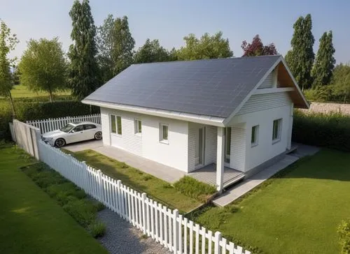 danish house,passivhaus,electrohome,inverted cottage,grass roof,small house,Photography,General,Realistic