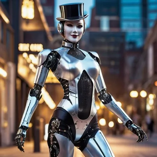 great as a stilt performer,articulated manikin,streampunk,artist's mannequin,chat bot,steampunk,humanoid,cosplay image,robot,majorette (dancer),robotic,chatbot,cybernetics,cosplayer,bot,cyberpunk,female doll,designer dolls,social bot,latex clothing