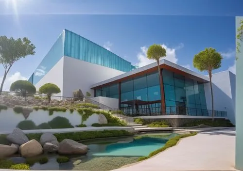 modern house,modern architecture,futuristic art museum,cube house,phototherapeutics,aqua studio,Photography,General,Realistic