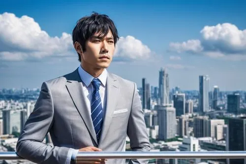 Modern skyscraper, sleek glass facade, silver metallic frame, intricate structural details, cityscape background, urban jungle, daytime, blue sky with white clouds, dramatic lighting, 3/4 composition,