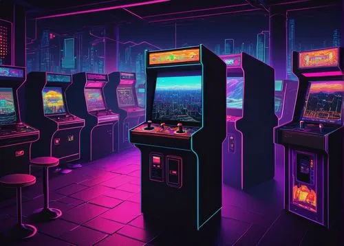 arcade,arcade game,arcades,arcade games,80s,retro background,80's design,1980's,game room,retro,retro diner,1980s,pinball,video game arcade cabinet,retro styled,1982,1986,nostalgic,game illustration,neon ghosts,Illustration,Black and White,Black and White 24