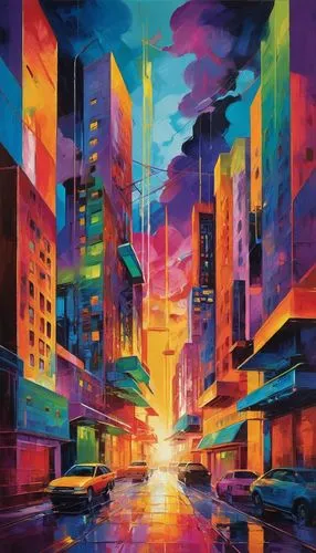 colorful city,cityscape,kaleidoscape,colorful light,metropolis,world digital painting,cosmopolis,intense colours,colorful background,digitalism,welin,kinkade,urban,cityzen,cybercity,city highway,urbanworld,vibrant,cityscapes,beautiful wallpaper,Conceptual Art,Oil color,Oil Color 25