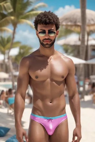 beach background,man in pink,beach toy,swim brief,broncefigur,male model,ryan navion,castro,the beach fixing,bodybuilder,maspalomas,macho,pink beach,latino,3d man,manly,beach sports,ken,3d albhabet,muscle man