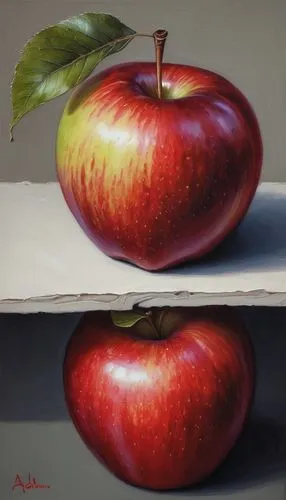 hyperrealism,apple icon,photorealist,apple design,apple logo,magritte,Illustration,Paper based,Paper Based 02