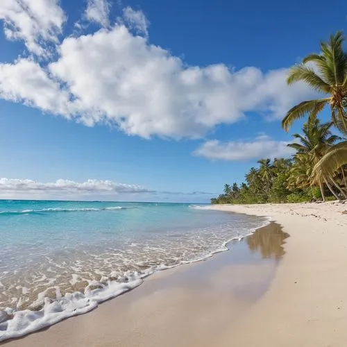 caribbean beach,tropical beach,beach landscape,turquoise water,sand,palms,Photography,General,Realistic