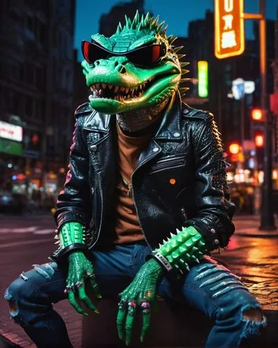 aligator,reptillian,gator,fake gator,alligator,reptile,saurian,croc,fenek,missisipi aligator,punk,frog background,crocodile,frog man,crock,alligator sugar,szymbark,cosplay image,80s,petrol-bowser,Conceptual Art,Sci-Fi,Sci-Fi 13