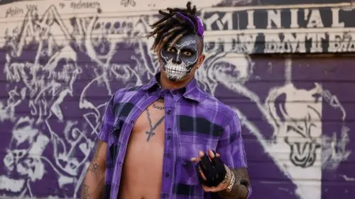 patapon,lykos,skeltah,ultramantis,subcultural,xxxend,skelemani,purple skin,juggalo,mudvayne,ceravolo,freaknik,purple rizantém,njokuani,punk,esham,salvatrucha,purple wallpaper,purple background,cck,Unique,Design,Sticker