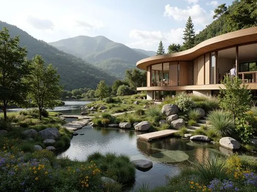 house in the mountains,house in mountains,3d rendering,rivendell,house with lake,home landscape,beautiful home,landscaped,house by the water,render,forest house,renderings,the cabin in the mountains,luxury property,luxury home,dreamhouse,creekside,chalet,fallingwater,house in the forest