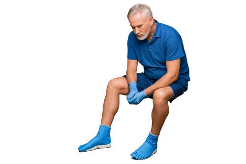 Older man, diabetes patient, sitting on examination table, serious expression, worn-out sneakers, dirty socks, swollen ankle, redness around toes, wounds on foot sole, bruise on heel, varicose veins, 