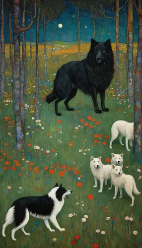 fall animals,animals hunting,hunting scene,hunting dogs,canis panther,forest animals,kuvasz,tamaskan dog,black shepherd,schipperke,canis lupus,puli,landseer,boy and dog,orlovsky,woodland animals,karelian bear dog,kennel club,cesky terrier,east siberian laika,Art,Artistic Painting,Artistic Painting 32