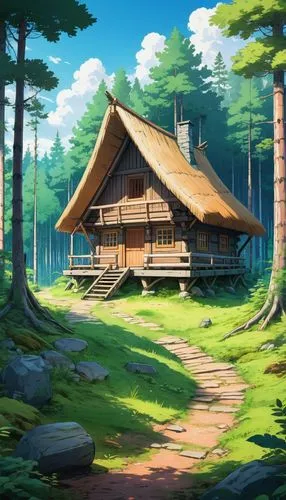 log home,house in the forest,log cabin,wooden hut,summer cottage,teahouse,forest house,wooden house,cottage,small cabin,home landscape,wooden houses,lodge,the cabin in the mountains,wooden roof,landscape background,little house,cabane,cabin,house in the mountains,Illustration,Japanese style,Japanese Style 03