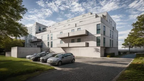 clean residential street,ludwig erhard haus,appartment building,house hevelius,dessau,stuttgart asemwald,exzenterhaus,modern architecture,cubic house,kirrarchitecture,residential,kontorhausviertel,res