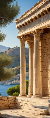 greek temple,erechtheus,erechtheion,knidos,ephesus,laodicea,hellas,temple of poseidon,delphi,knossos,celsus,hellenic,caesonia,leptis,athenian,artemis temple,celsus library,temple of hercules,parthenon,mithridates,Art,Classical Oil Painting,Classical Oil Painting 14