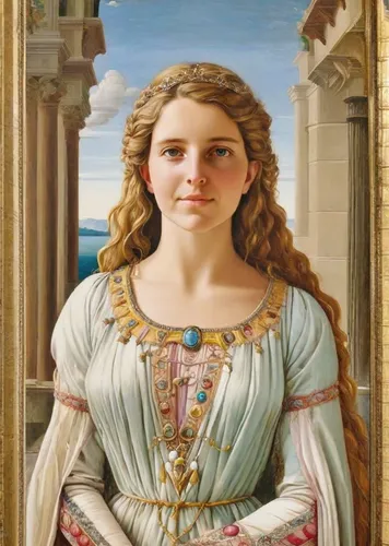 portrait of a girl,cepora judith,emile vernon,portrait of christi,la violetta,young woman,girl in a historic way,portrait of a woman,young girl,lacerta,mystical portrait of a girl,taormina,girl with bread-and-butter,romantic portrait,fantasy portrait,almudena,rapunzel,the magdalene,the girl's face,celtic queen