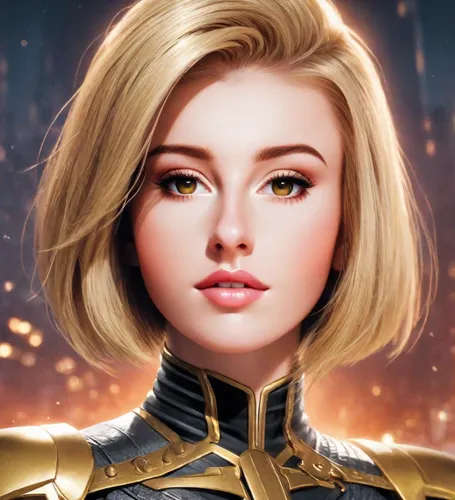 blonde, Judge Anderson from 2000AD, dramatic, superhero, comic book style, beautiful, colourful, comic book cover, glossy, gorgeous,nova,portrait background,custom portrait,cosmetic,cosmetic brush,edi