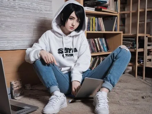 hikikomori,sumiala,mizuhara,ryutaro,onitsuka,mayama,seinen,girl studying,anime japanese clothing,hoodie,girl at the computer,tomboys,bookworm,thinkpad,laptop,kanno,taeko,mirena,jurata,pii,Photography,Documentary Photography,Documentary Photography 10