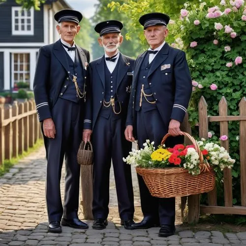 enginemen,volendam,milkmen,serjeants,pallbearers,policemen,gardeners,norwegians,bellboys,footmen,scandinavians,mannen,bavarians,attendants,edwardians,schutterij,postmen,estonians,chambermaids,helmsmen,Photography,General,Realistic