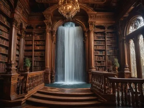 book wallpaper,water mist,reading room,bookshelves,book wall,bibliophile,Photography,General,Fantasy