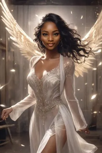 a woman posing for a po with a white dress and wings on it,greer the angel,ororo,angel wings,azealia,angel wing,angel,Photography,Cinematic