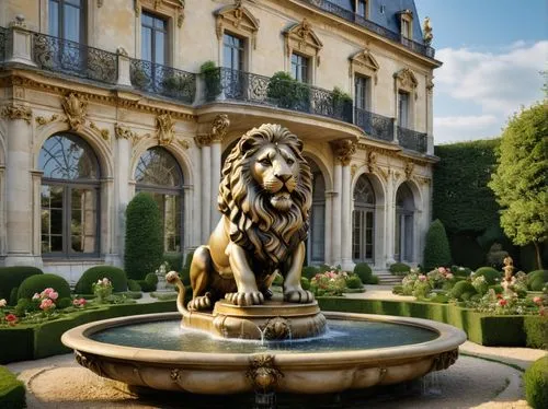 lion fountain,versailles,sanssouci,villa cortine palace,decorative fountains,baden baden,fontainebleau,villa d'este,bordeaux,chateau margaux,lion capital,wiesbaden,louvre museum,louvre,europe palace,stone lion,france,mozart fountain,neoclassical,schlossgarten,Photography,General,Natural