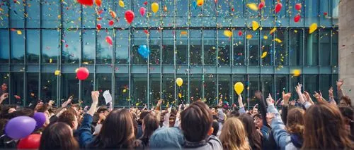 colorful balloons,confetti,tickertape,rainbow color balloons,bizinsider,ballons,essec,commencement,audencia,convocation,party garland,rmit,graduations,college graduation,gold and black balloons,graduands,massart,balloons flying,balloons,culmination,Illustration,Paper based,Paper Based 08