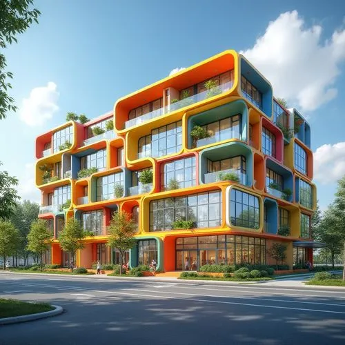 inmobiliaria,immobilien,europan,colorful facade,architektur,residentie,multifamily,building honeycomb,apartment building,mvrdv,plattenbau,apartment block,cohousing,arkitekter,multistorey,appartment building,maisonettes,zoetermeer,immobilier,cubic house,Photography,General,Realistic