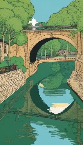 stone bridge,stone arch,tied-arch bridge,scenic bridge,dragon bridge,hangman's bridge,arch bridge,kyoto,bridge,bridge arch,railroad bridge,bridges,viola bridge,a river,old bridge,studio ghibli,devil's bridge,canal tunnel,pont du gard,wooden bridge,Illustration,Vector,Vector 12