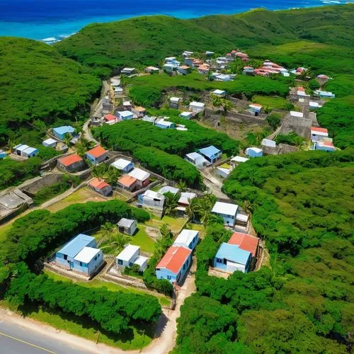 drone view of puerto rico,curaçao,aerial view of beach,bogart village,roatan,curacao,dominica,aerial view,aerial photograph,molokai,kalua,margarita island,ishigaki island,mayotte,popeye village,prasli